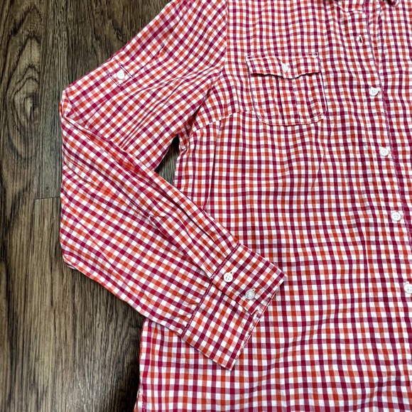 Tommy Hilfiger Orange, Pink + White Long Sleeve Plaid Button Down Shirt Size XXL - Picture 2 of 11